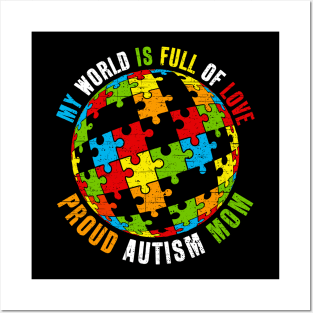 Proud Autism Mom Puzzle World Awareness Posters and Art